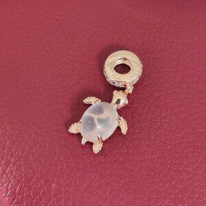 Pandora Murano Glass Pink Sea Turtle Dangle Charm